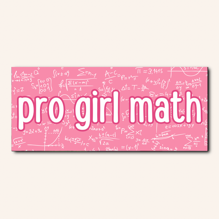 Pro girl math bumper sticker